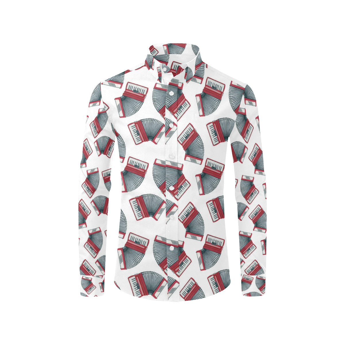 Accordion Pattern Print Design 03 Men's Long Sleeve Shirt