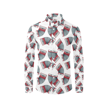 Accordion Pattern Print Design 03 Men's Long Sleeve Shirt