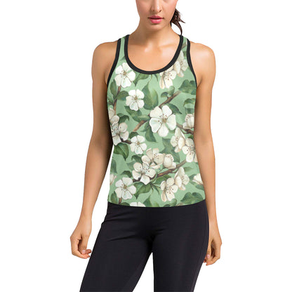 Apple blossom Pattern Print Design AB02 Women's Racerback Tank Top