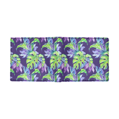 Tropical Flower Pattern Print Design TF019 Men's ID Card Wallet