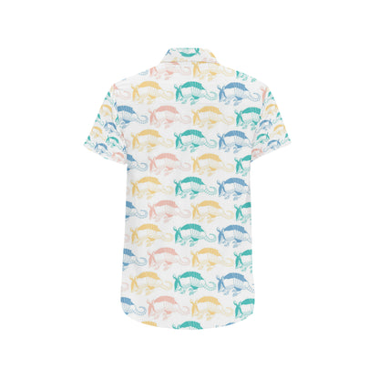 Armadillo Pattern Print Design 05 Men's Short Sleeve Button Up Shirt