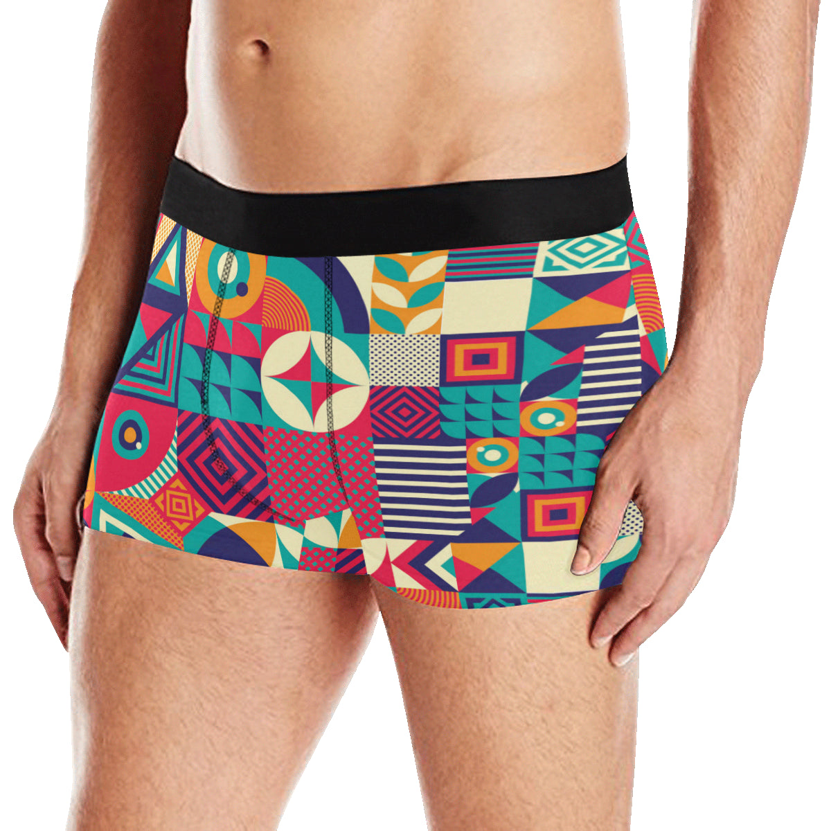 Mosaic Pattern Print Design 03 Men's Boxer Briefs
