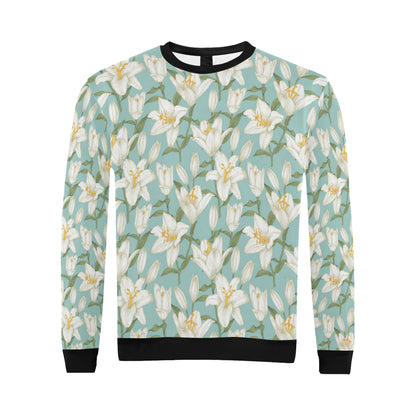 Lily Pattern Print Design LY09 Men Long Sleeve Sweatshirt