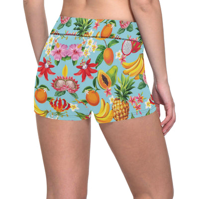 Tropical Fruits Pattern Print Design TF01 Yoga Shorts