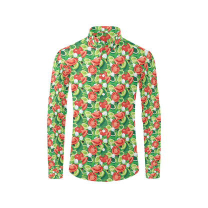 Vegan Salad Themed Design Print Men's Long Sleeve Shirt