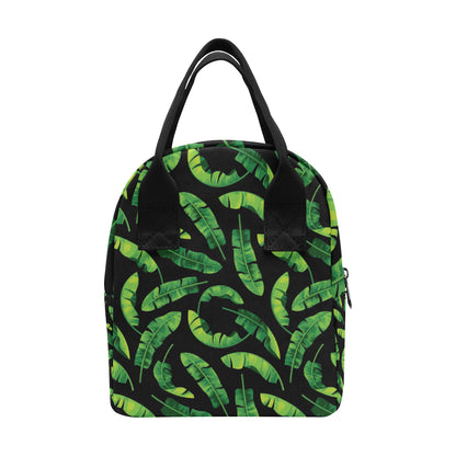 Banana Leaf Pattern Print Design BL02 Insulated Lunch Bag