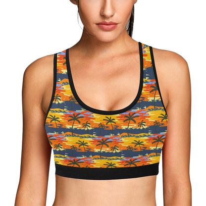 Palm Tree Pattern Print Design PT010 Sports Bra