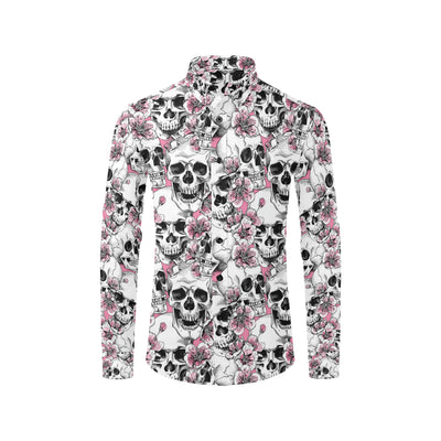 Cherry Blossom Pattern Print Design CB03 Men's Long Sleeve Shirt