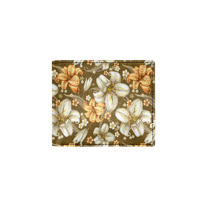 Lily Pattern Print Design 01 Men's ID Card Wallet