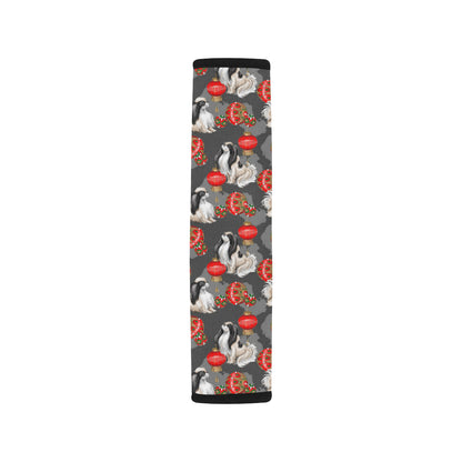 Japanese Chin Pattern Print Design 02 Car Seat Belt Cover