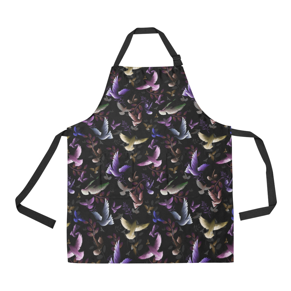 Pigeon Pattern Print Design 01 Apron with Pocket