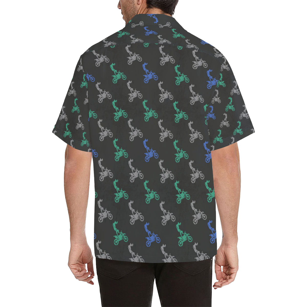 Motocross Pattern Print Design 02 Men's Hawaiian Shirt
