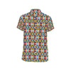 Aztec Pattern Print Design 01 Men's Short Sleeve Button Up Shirt