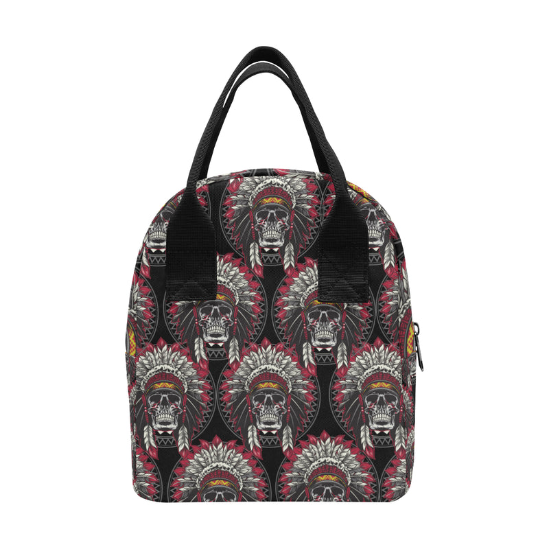 Native Indian Skull Insulated Lunch Bag