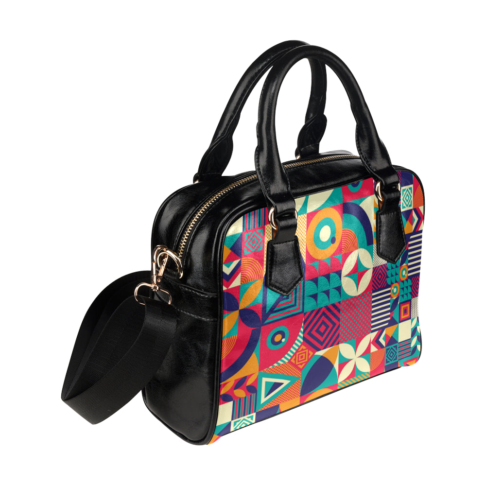 Mosaic Pattern Print Design 03 Shoulder Handbag