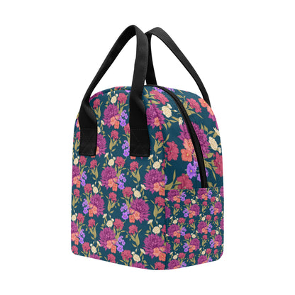 Dahlia Pattern Print Design DH01 Insulated Lunch Bag