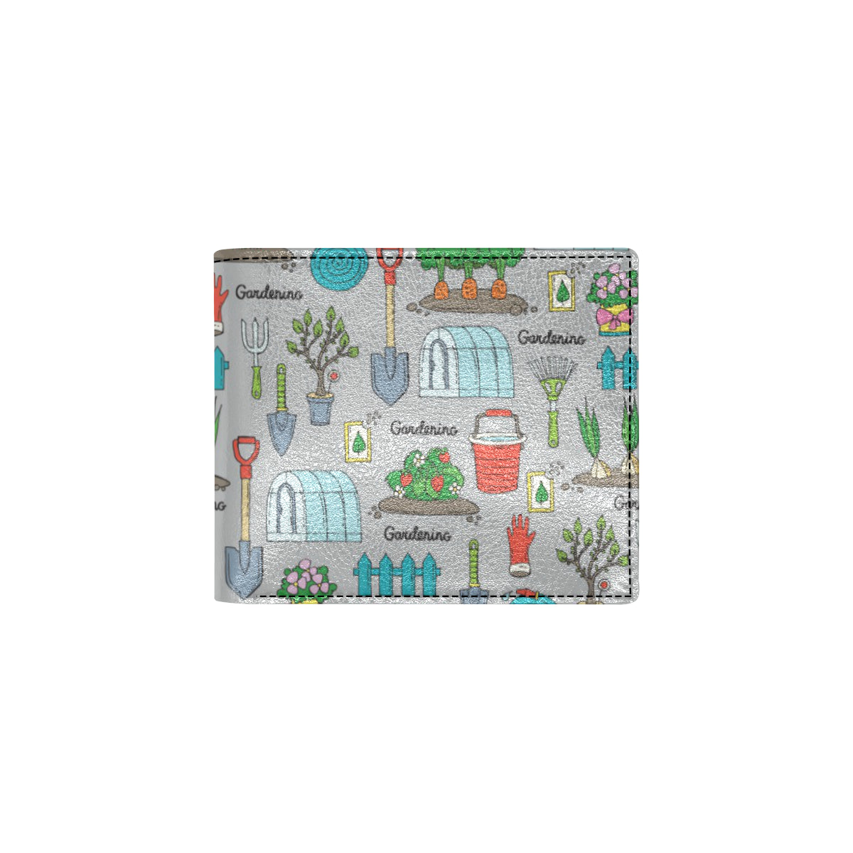Gardening Pattern Print Design G07 Men's ID Card Wallet