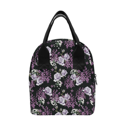 Lilac Pattern Print Design LI04 Insulated Lunch Bag