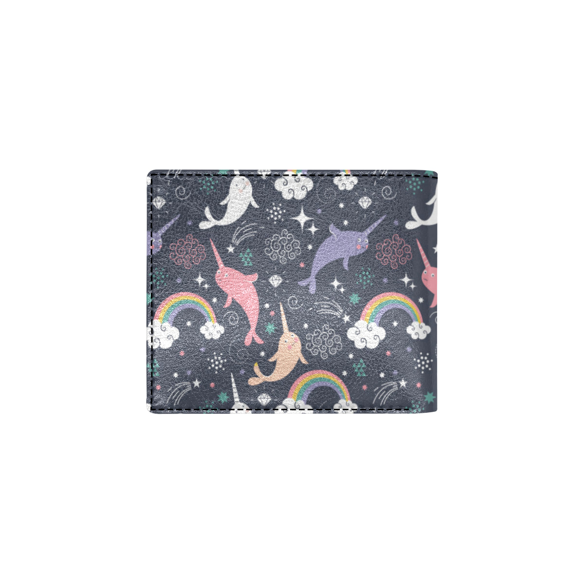 Narwhal Pattern Print Design 01 Men's ID Card Wallet