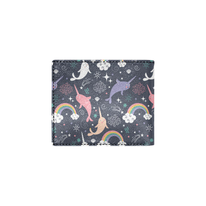 Narwhal Pattern Print Design 01 Men's ID Card Wallet
