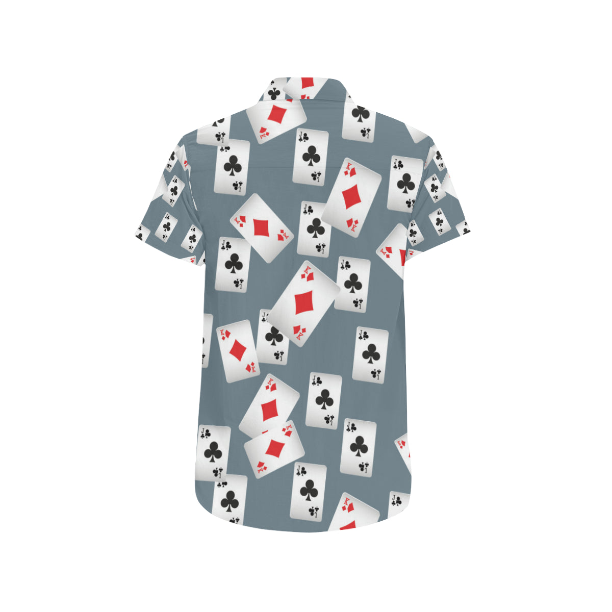 Poker Cards Pattern Print Design A05 Men's Short Sleeve Button Up Shirt