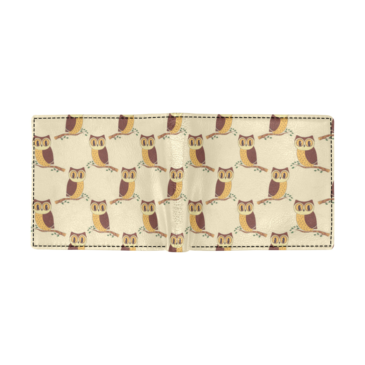Owl Pattern Print Design A07 Men's ID Card Wallet