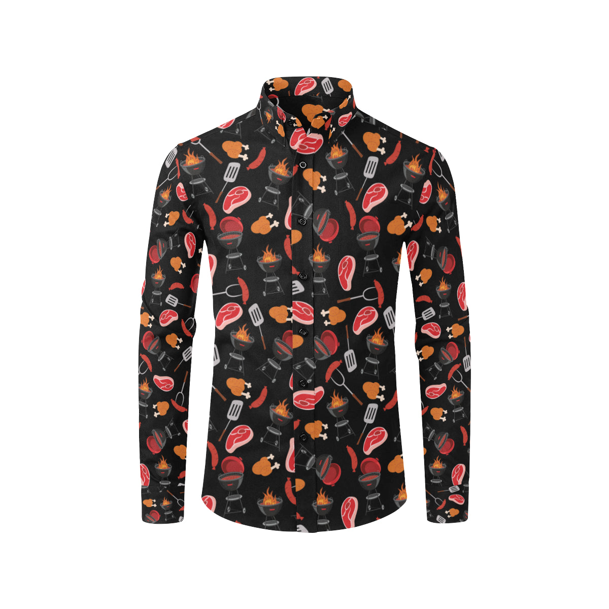 Barbecue Pattern Print Design 04 Men's Long Sleeve Shirt