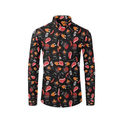 Barbecue Pattern Print Design 04 Men's Long Sleeve Shirt