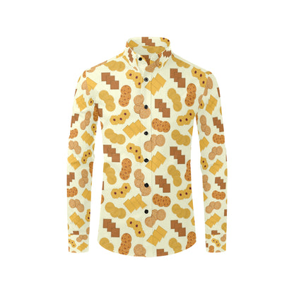 Cookie Pattern Print Design 06 Men's Long Sleeve Shirt