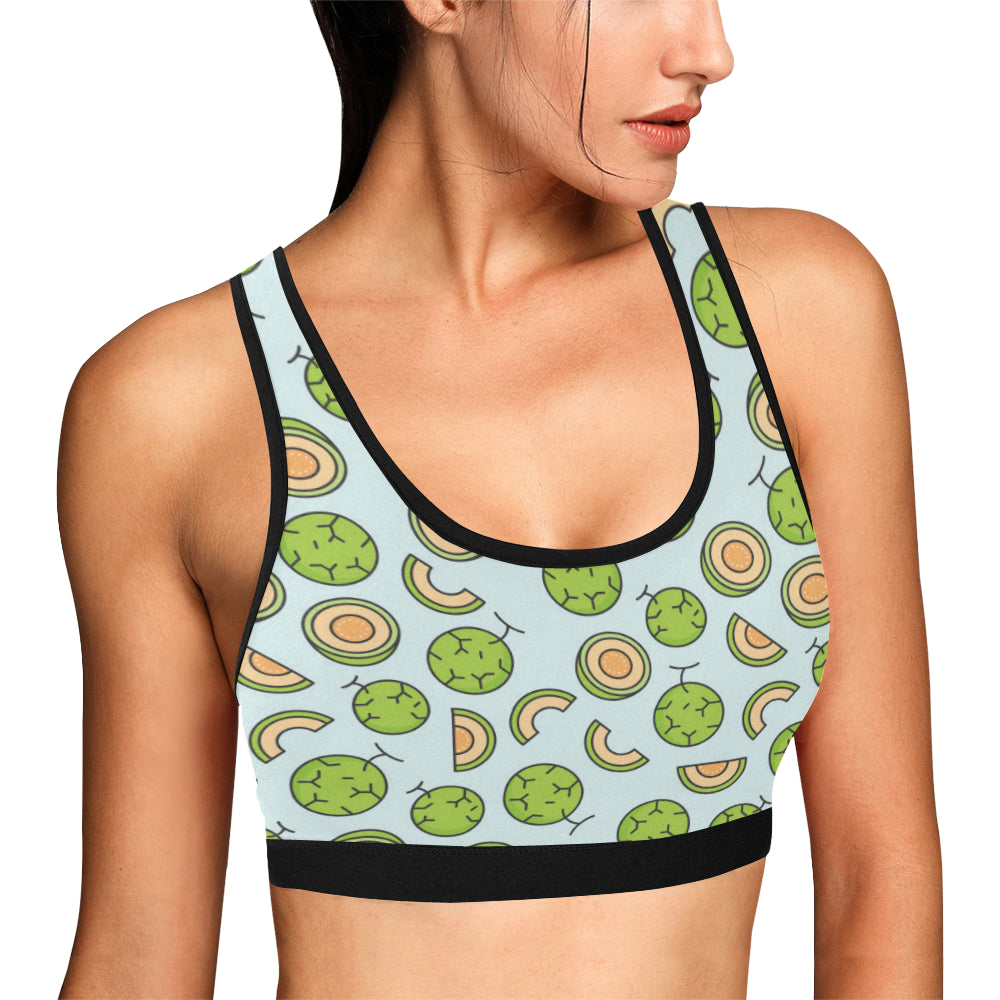 Cantaloupe Pattern Print Design 02 Sports Bra