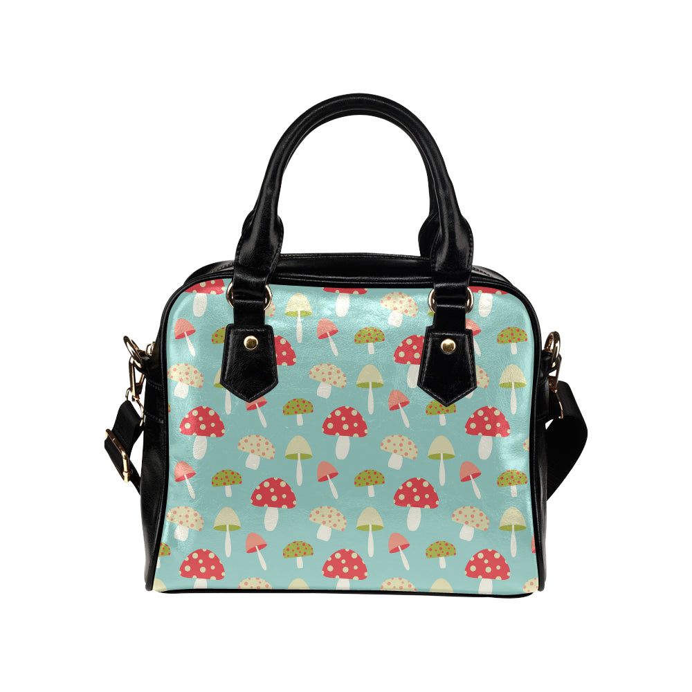 Mushroom Pattern Print Design A01 Shoulder Handbag