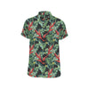 Bird Of Paradise Pattern Print Design BOP06 Men's Short Sleeve Button Up Shirt