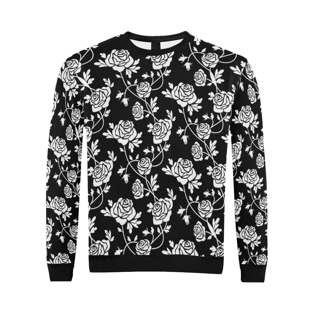 Rose Pattern Print Design RO013 Men Long Sleeve Sweatshirt