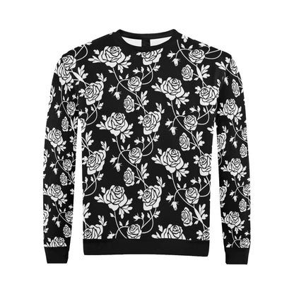 Rose Pattern Print Design RO013 Men Long Sleeve Sweatshirt