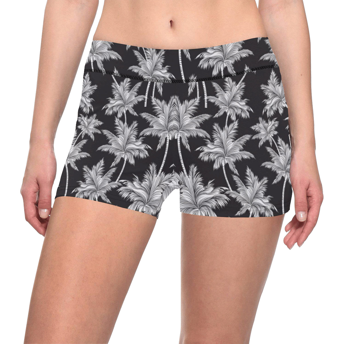 Palm Tree Pattern Print Design PT03 Yoga Shorts