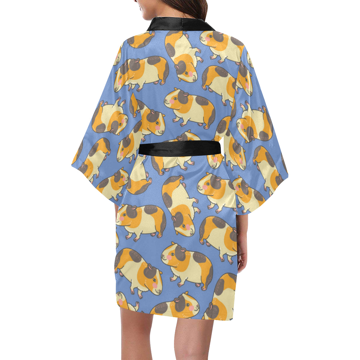 Guinea Pig Pattern Print Design 01 Women's Short Kimono