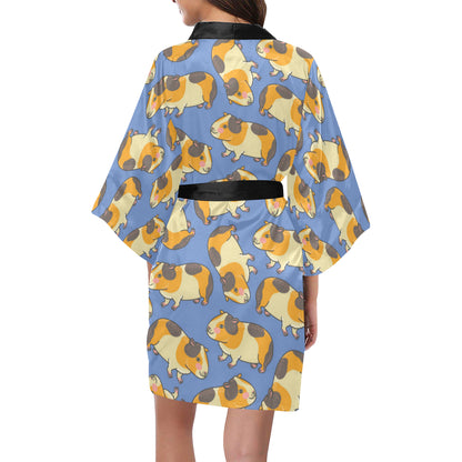 Guinea Pig Pattern Print Design 01 Women's Short Kimono