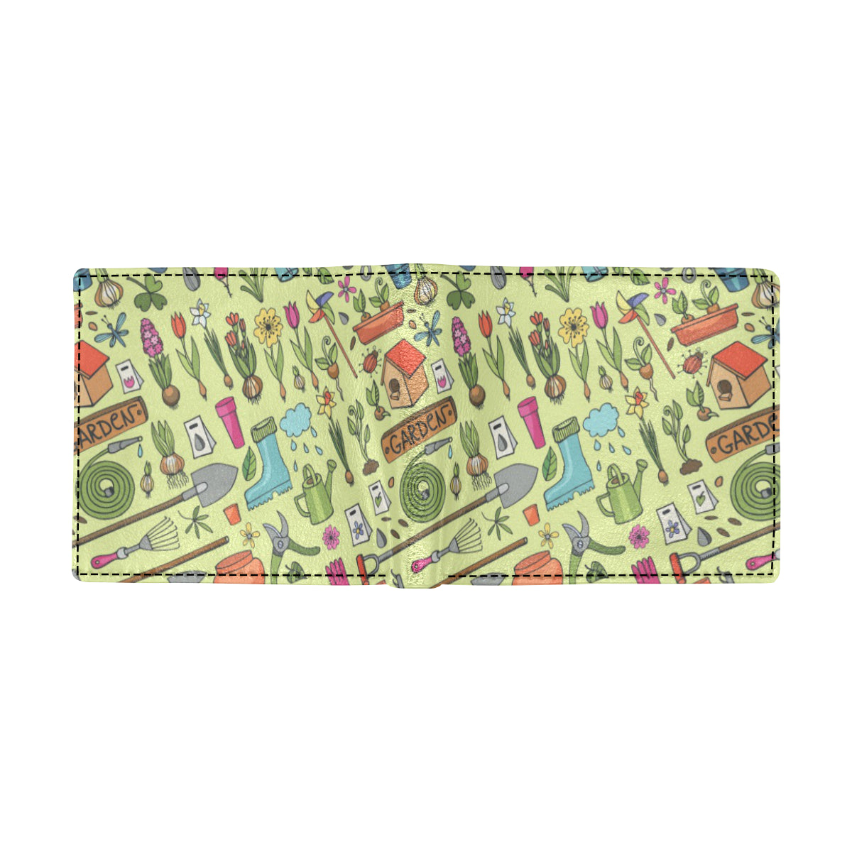 Gardening Pattern Print Design G02 Men's ID Card Wallet