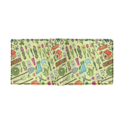 Gardening Pattern Print Design G02 Men's ID Card Wallet