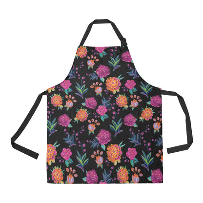 Marigold Pattern Print Design MR02 Apron with Pocket