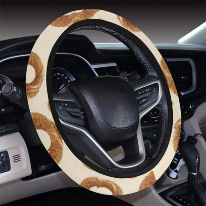 Bagel Pattern Print Design 01 Steering Wheel Cover with Elastic Edge