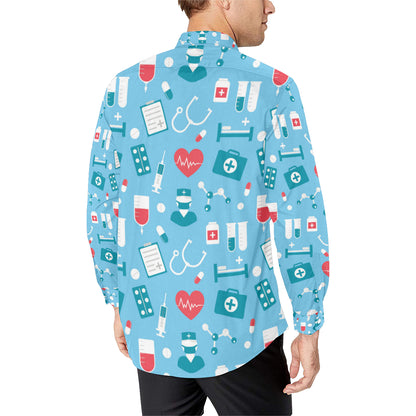 Nurse Pattern Print Design A03 Men's Long Sleeve Shirt