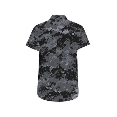 ACU Digital Black Camouflage Men's Short Sleeve Button Up Shirt