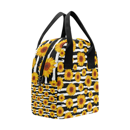 Sunflower Pattern Print Design SF010 Insulated Lunch Bag