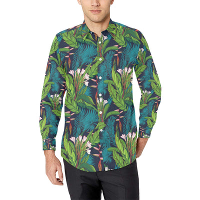 Rainforest Pattern Print Design RF01 Men's Long Sleeve Shirt