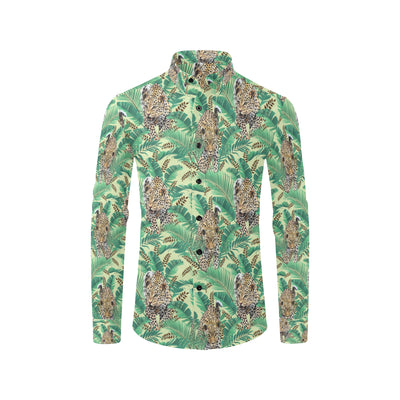 Leopard Pattern Print Design 03 Men's Long Sleeve Shirt