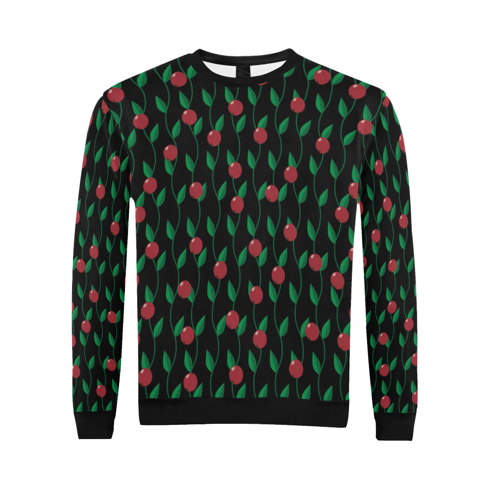 Cranberry Pattern Print Design CB01 Men Long Sleeve Sweatshirt