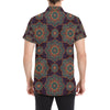 Medallion Pattern Print Design 03 Men's Short Sleeve Button Up Shirt