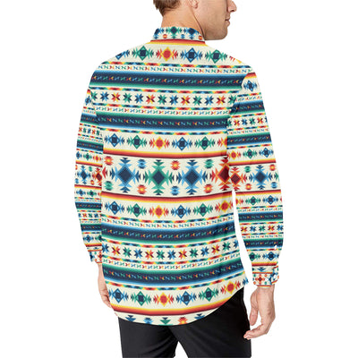 Aztec Pattern Print Design 02 Men's Long Sleeve Shirt