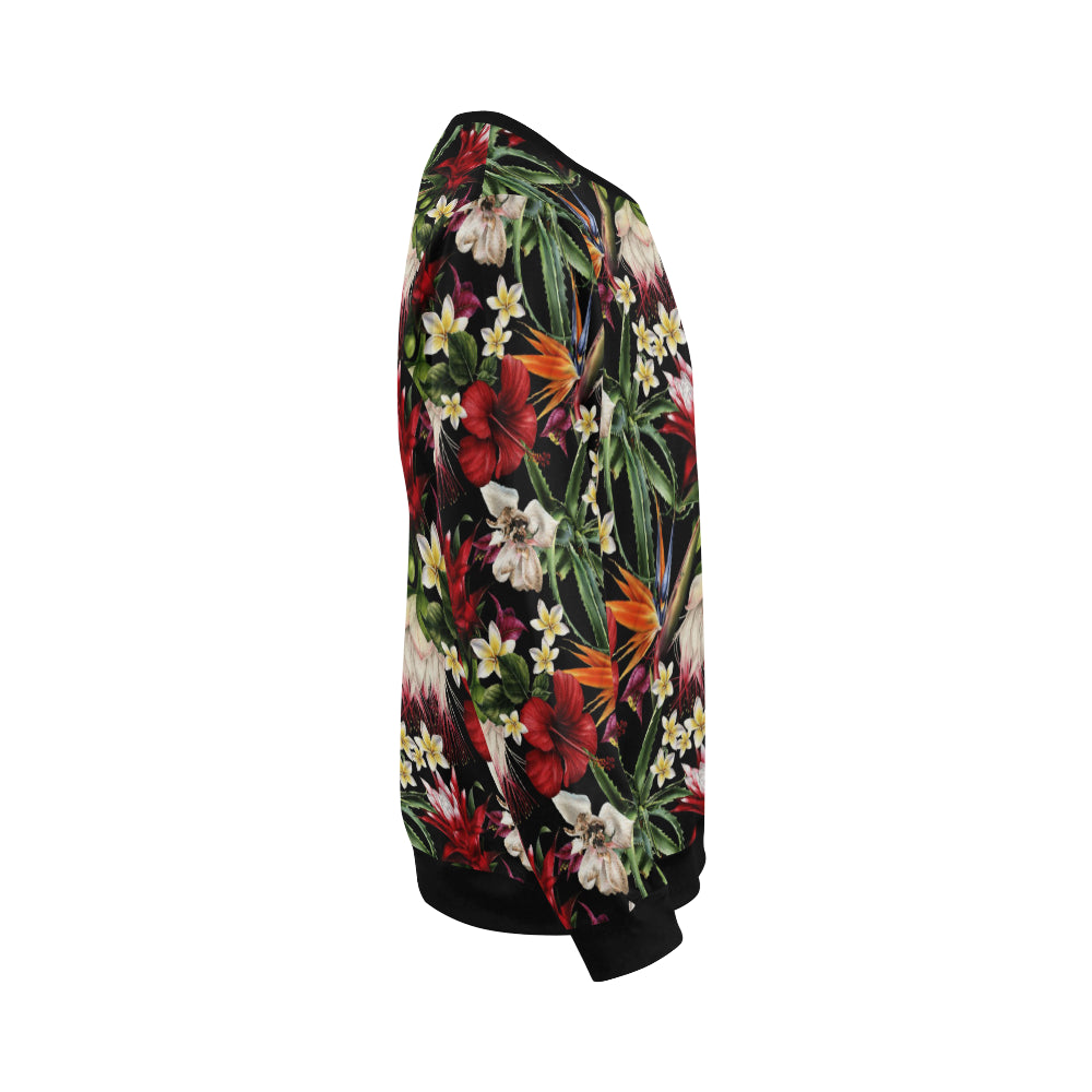 Summer Floral Pattern Print Design SF03 Men Long Sleeve Sweatshirt